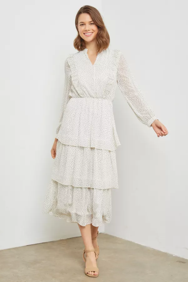 Pleated Sleeveless V-Neck Chiffon Maxi Dress